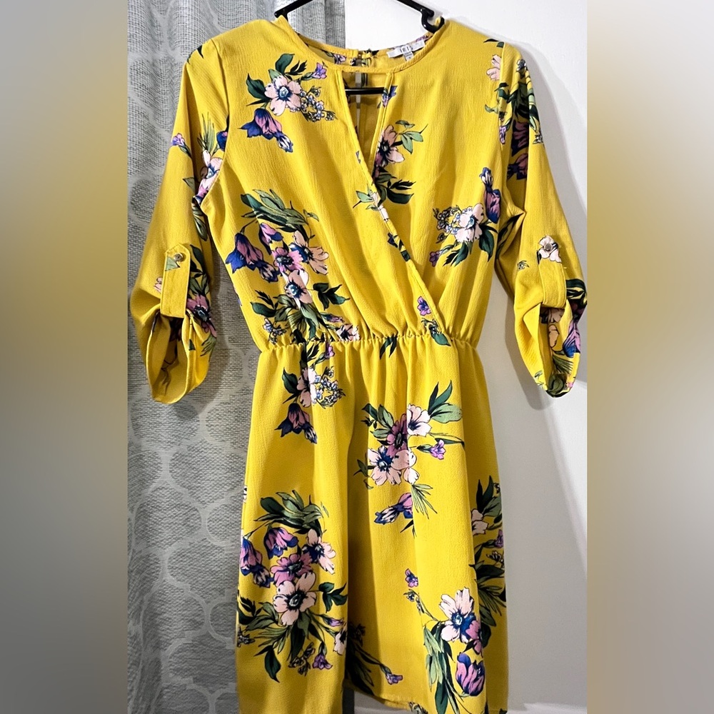 Iris Yellow Floral Midi Dress